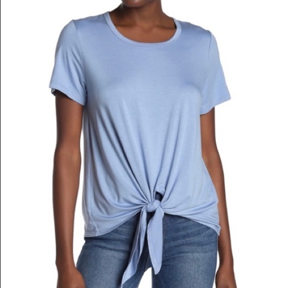 NWT Blue Tie Front Karen Kane T Shirt (XS)